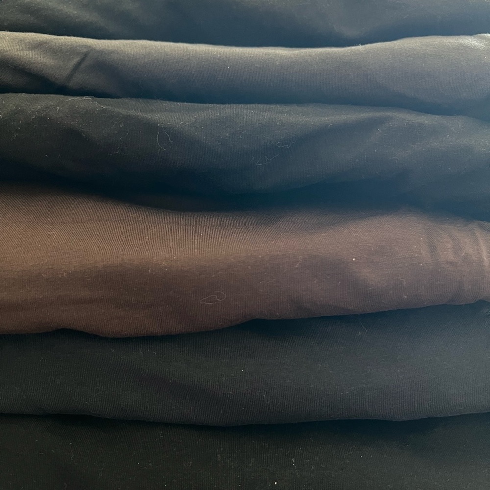 Jjill affinity slim crops light gray, charcoal gray, brown, blue, 3 pairs black